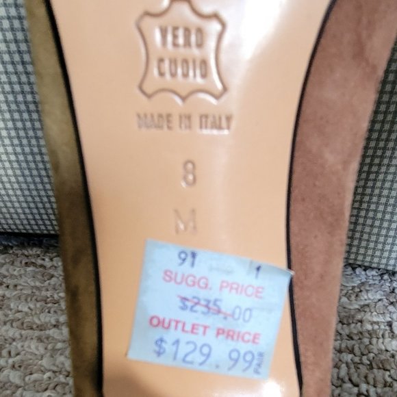 Bally Tri-Color Genuine Suede Leather Pumps Made in Italy Classic Timeless Sz 8 - Picture 8 of 8